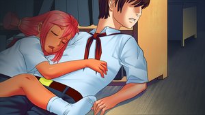 Rating: Safe Score: 0 Tags: 1boy brown_hair closed_eyes drooling eroge game_cg highres hug lying necktie pioneer pioneer_necktie pioneer_uniform red_hair semyon_(character) shirt short_hair sleeping socks twintails ussr-tan User: (automatic)Anonymous
