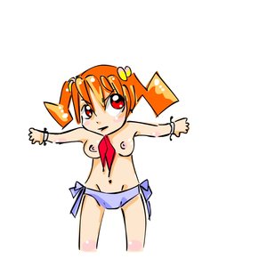 Rating: Questionable Score: 0 Tags: blush bow breasts chibi cuffs dvach-tan necktie nipples orange_hair panties pioneer pioneer_tie red_eyes simple_background topless twintails User: (automatic)nanodesu