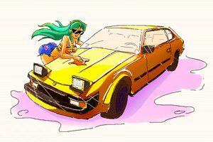 Rating: Safe Score: 0 Tags: 1girl car glasses green_hair horns idleantics_(artist) long_hair lum /o/ oekaki shorts solo sunglasses tiger_print top urusei_yatsura washing User: (automatic)nanodesu