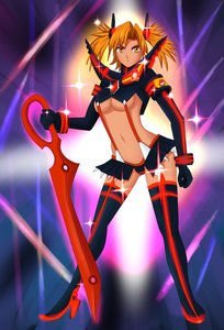 Rating: Safe Score: 0 Tags: alternative_outfit breasts cosplay dvach-tan kill_la_kill midriff navel orange_hair red_eyes revealing_clothes underboob weapon User: (automatic)Anonymous