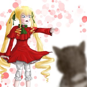 Rating: Safe Score: 0 Tags: animal blonde_hair blue_eyes bow cat dress finger long_hair pointing rozen_maiden shinku simple_background twintails User: (automatic)nanodesu