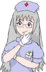 Rating: Safe Score: 0 Tags: bespectacled cross crossover glasses gloves long_hair /med/ nurse nurse_headdress nurse_outfit purple_eyes red_cross rozen_maiden silver_hair smile suigintou wakaba_mark User: (automatic)timewaitsfornoone
