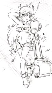 Rating: Questionable Score: 0 Tags: bikini_top blush breasts co_(artist) cow crossover excavator_bucket excavator-chan grass hands_on_head horns korowa-chan long_hair lying monochrome mouth_hold panties sketch taurus zodiac User: (automatic)Willyfox