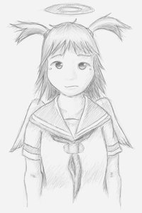 Rating: Safe Score: 0 Tags: cosplay crossover haibane_renmei halo monochrome rakka simple_background tears twintails unyl-chan wings User: (automatic)nanodesu