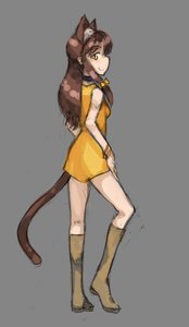 Rating: Safe Score: 0 Tags: animal_ears blush boots bow braid brown_hair cat_ears dress from_behind long_hair tail uvao-chan yellow_eyes User: (automatic)nanodesu