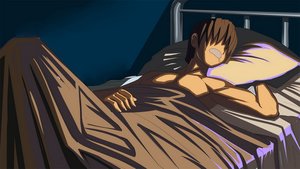 Rating: Safe Score: 0 Tags: 1boy bed brown_hair drooling eroge game_cg highres pillow semyon_(character) short_hair sleeping User: (automatic)Anonymous