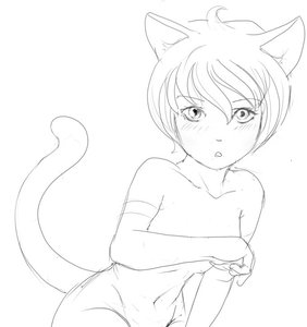 Rating: Safe Score: 0 Tags: animal_ears blush cat_ears embarrassed monochrome nude short_hair simple_background sketch tail User: (automatic)nanodesu