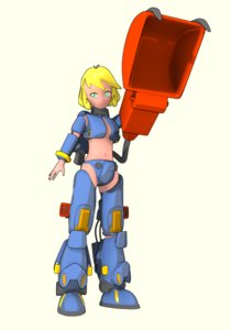 Rating: Safe Score: 0 Tags: 3d blonde_hair excavator_bucket excavator-chan green_eyes short_hair simple_background transparent_background User: (automatic)nanodesu