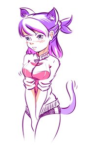 Rating: Safe Score: 0 Tags: 1girl animal_ears blush cat_ears green_eyes idleantics_(artist) purple_hair simple_background solo tail twintails unyl-chan User: (automatic)nanodesu