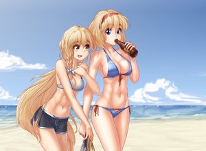 Rating: Safe Score: 0 Tags: 2girls abs alcohol alice_margatroid arm_grab beach beer bikini bikini_top blonde_hair blue_eyes bottle bow braid breasts cloud drinking food hairband hater_(artist) highres kirisame_marisa long_hair multiple_girls open_mouth outdoors shorts sky striped swimsuit /to/ touhou water yellow_eyes User: (automatic)Anonymous