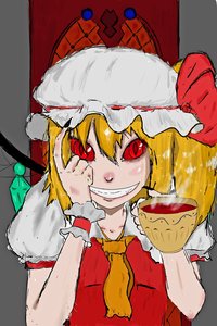 Rating: Safe Score: 0 Tags: blonde_hair claws cup deformed_eyes fang flandre_scarlet hat necktie red_eyes teeth /to/ touhou vampire wrist_cuffs User: (automatic)nanodesu