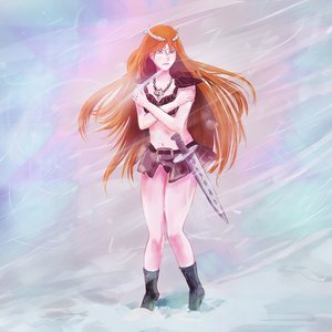Rating: Safe Score: 0 Tags: armor crossed_arms fantasy freezing long_hair midriff orange_hair outdoors snow sword weapon wind winter User: (automatic)Anonymous
