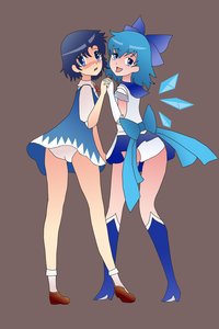 Rating: Questionable Score: 0 Tags: alternate_costume bishoujo_senshi_sailor_moon blue_eyes blue_hair bow cirno cosplay crossover dress elbow_gloves gloves mizuno_ami panties scared short_hair smile socks touhou wings User: (automatic)whisperer