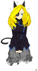 Rating: Safe Score: 0 Tags: ? animal_ears blonde_hair blue_eyes cat_ears eye_patch long_hair oxykoma_(artist) short_hair tail v_hands User: (automatic)Anonymous