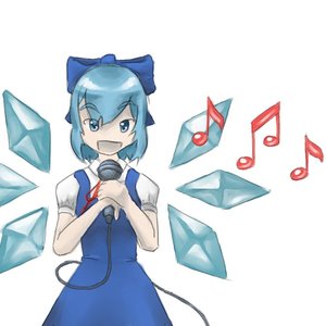 Rating: Safe Score: 0 Tags: blue_eyes blue_hair cirno microphone music short_hair simple_background singing touhou wings User: (automatic)nanodesu