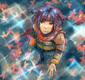 Rating: Safe Score: 0 Tags: autumn from_above green_eyes leaf outdoors purple_hair scarf twintails unyl-chan User: (automatic)Anonymous