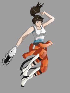 Rating: Safe Score: 0 Tags: /an/ blue_eyes brown_hair chell jumping long_hair ponytail portal simple_background top User: (automatic)nanodesu