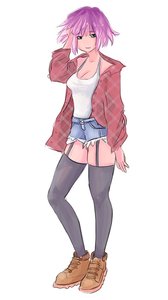 Rating: Safe Score: 0 Tags: alternate_hairstyle alternative green_eyes has_child_posts purple_hair shirt short_hair shorts thighhighs top unyl-chan User: (automatic)Anonymous