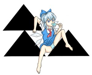 Rating: Safe Score: 0 Tags: bare_legs blue_eyes blue_hair bow cirno dress eating ice_cream panties short_hair sitting striped touhou wings User: (automatic)nanodesu