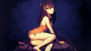 Rating: Safe Score: 0 Tags: animal_ears ass bandages bow braid brown_hair cat_ears dress eroge game_cg highres long_hair panties sitting tail uvao-chan yellow_eyes User: (automatic)Anonymous