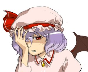 Rating: Safe Score: 0 Tags: facepalm hat purple_hair remilia_scarlet short_hair tagme touhou wings User: (automatic)Big_C