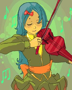 Rating: Safe Score: 0 Tags: bow closed_eyes dress green_hair has_child_posts instrument music /o/ oekaki violin User: (automatic)nanodesu