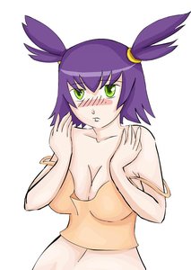 Rating: Safe Score: 0 Tags: alternate_costume blush breasts chubby green_eyes purple_hair twintails unyl-chan User: (automatic)timewaitsfornoone
