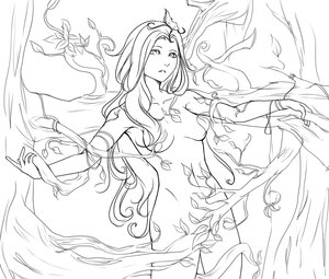 Rating: Questionable Score: 0 Tags: 1girl branch breasts long_hair monochrome nature nude sketch solo tree User: (automatic)Anonymous