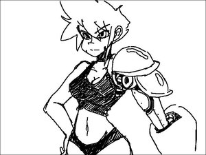 Rating: Safe Score: 0 Tags: character_request crop_top jet_(artist) mechanical_arm monochrome panties sci-fi short_hair sketch tagme User: (automatic)Anonymous