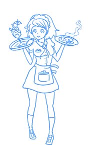 Rating: Safe Score: 0 Tags: anger_vein angry apron dress food glass maid maid_headdress maid_outfit monochrome rudik_(artist) short_hair simple_background sketch socks User: (automatic)nanodesu