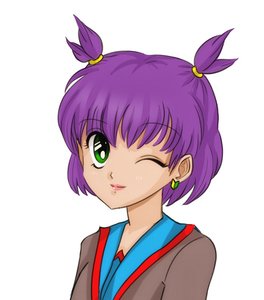 Rating: Safe Score: 0 Tags: earrings green_eyes has_child_posts lips purple_hair school_uniform simple_background twintails unyl-chan wakaba_mark wink User: (automatic)Anonymous