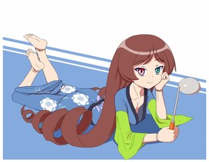 Rating: Safe Score: 0 Tags: barefoot brown_hair chin_rest doll_joints drill_hair green_eyes heterochromia ladle long_hair lying on_stomach red_eyes rozen_maiden simple_background smile suiseiseki tagme very_long_hair User: (automatic)Anonymous