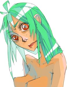 Rating: Safe Score: 0 Tags: ahoge bare_shoulders bomb-chan breasts freckles green_hair long_hair red_eyes simple_background User: (automatic)nanodesu