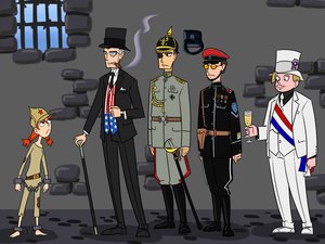 Rating: Safe Score: 0 Tags: 1boy cane character_request cigar cuffs france glass glasses hat historical mangaka-kun_(artist) military_uniform personification prison red_hair soviet tagme top_hat twintails uniform usa ussr-tan User: (automatic)Anonymous