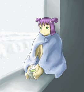 Rating: Safe Score: 0 Tags: atmospheric barefoot blanket green_eyes purple_hair sitting tea tears twintails unyl-chan window winter User: (automatic)timewaitsfornoone