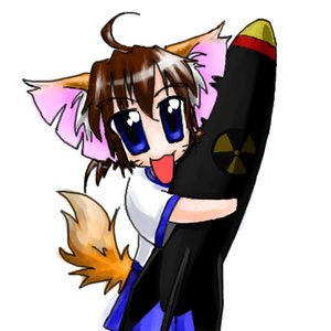 Rating: Safe Score: 0 Tags: ahoge animal_ears blue_eyes brown_hair cat_ears chibi lowres /o/ oekaki open_mouth rocket short_hair simple_background skirt tail User: (automatic)nanodesu