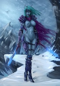 Rating: Explicit Score: 0 Tags: aqua_hair armor blue_eyes blue_skin breasts cloak elf fantasy gloves mountains nipples no_bra no_panties outdoors pointy_ears pussy revealing_clothes snow sword warcraft weapon winter world_of_warcraft User: (automatic)Anonymous
