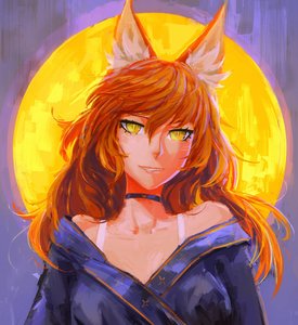 Rating: Safe Score: 0 Tags: 1girl animal_ears arsenixc_(artist) bare_shoulders character_request choker fox_ears grin long_hair orange_hair sharp_teeth smile solo tagme yellow_eyes User: (automatic)Anonymous