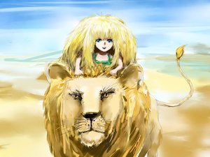 Rating: Safe Score: 0 Tags: animal blonde_hair blue_eyes lion long_hair User: (automatic)Anonymous