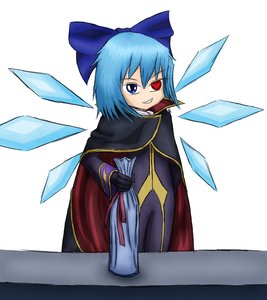 Rating: Safe Score: 0 Tags: alternate_costume blue_eyes blue_hair bow cirno code_geass cosplay crossover heterochromia red_eyes short_hair touhou wings User: (automatic)nanodesu