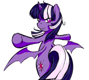 Rating: Safe Score: 0 Tags: /bro/ from_behind horn horns multicolored_hair my_little_pony no_humans pony simple_background spread_arms twilight_sparkle unicorn vampire wings User: (automatic)Anonymous