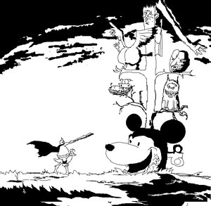 Rating: Safe Score: 0 Tags: ass bizarre co_(artist) mickey_mouse monochrome mouse outdoors riding sketch sword tagme tree weapon wings User: (automatic)nanodesu