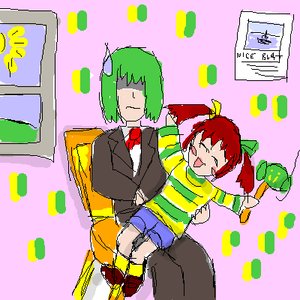 Rating: Safe Score: 0 Tags: ^_^ anonymous anonymous-chan banhammer blush blush_stickers brown_hair chair chibimod-chan closed_eyes drop faceless genderswap green_hair madskillz necktie oekaki shorts smile striped sweater twintails wakaba_ weapon User: (automatic)timewaitsfornoone