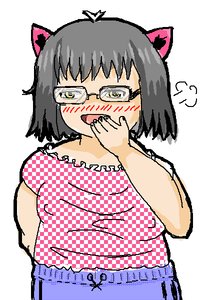 Rating: Safe Score: 0 Tags: animal_ears cat_ears chubby fat fujoshi glasses laughing lowres /o/ oekaki simple_background sketch User: (automatic)nanodesu