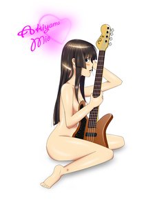 Rating: Questionable Score: 0 Tags: akiyama_mio black_hair blue_eyes blush guitar instrument k-on! long_hair nude simple_background sitting User: (automatic)nanodesu