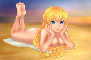 Rating: Explicit Score: 0 Tags: beach blonde_hair blue_eyes braid breasts chin_rest hands_on_own_face long_hair lying nipples nude orikanekoi_(artist) outdoors sand slavya-chan smile sunset twin_braids User: (automatic)Anonymous