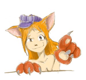 Rating: Safe Score: 0 Tags: animal_ears bare_shoulders cat_ears claws hat orange_hair personification smile wipecat User: (automatic)timewaitsfornoone
