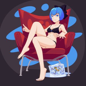 Rating: Questionable Score: 0 Tags: blue_eyes blue_hair bow bra chair cirno frog frozen_frog ice nail_polish panties short_hair touhou underwear User: (automatic)Anonymous
