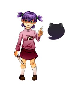 Rating: Safe Score: 0 Tags: alternate_costume blood blush cosplay crossover finger green_eyes hair_bobbles has_child_posts knife madness madotsuki open_mouth outstretched_hand purple_hair simple_background skirt socks sweater twintails unyl-chan wakaba_colors weapon yandere yume_nikki zlokot User: (automatic)Willyfox