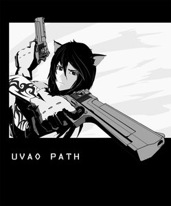 Rating: Safe Score: 0 Tags: 3d animal_ears arsenixc_(artist) cat_ears cover crossover gun monochrome pistol tattoo uvao-chan weapon User: (automatic)Koto-kun